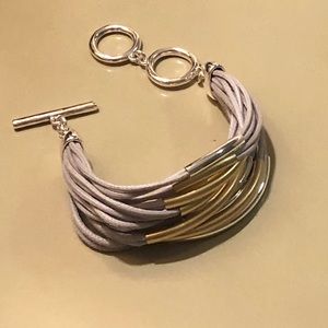 Leather + Metal Statement Bracelet